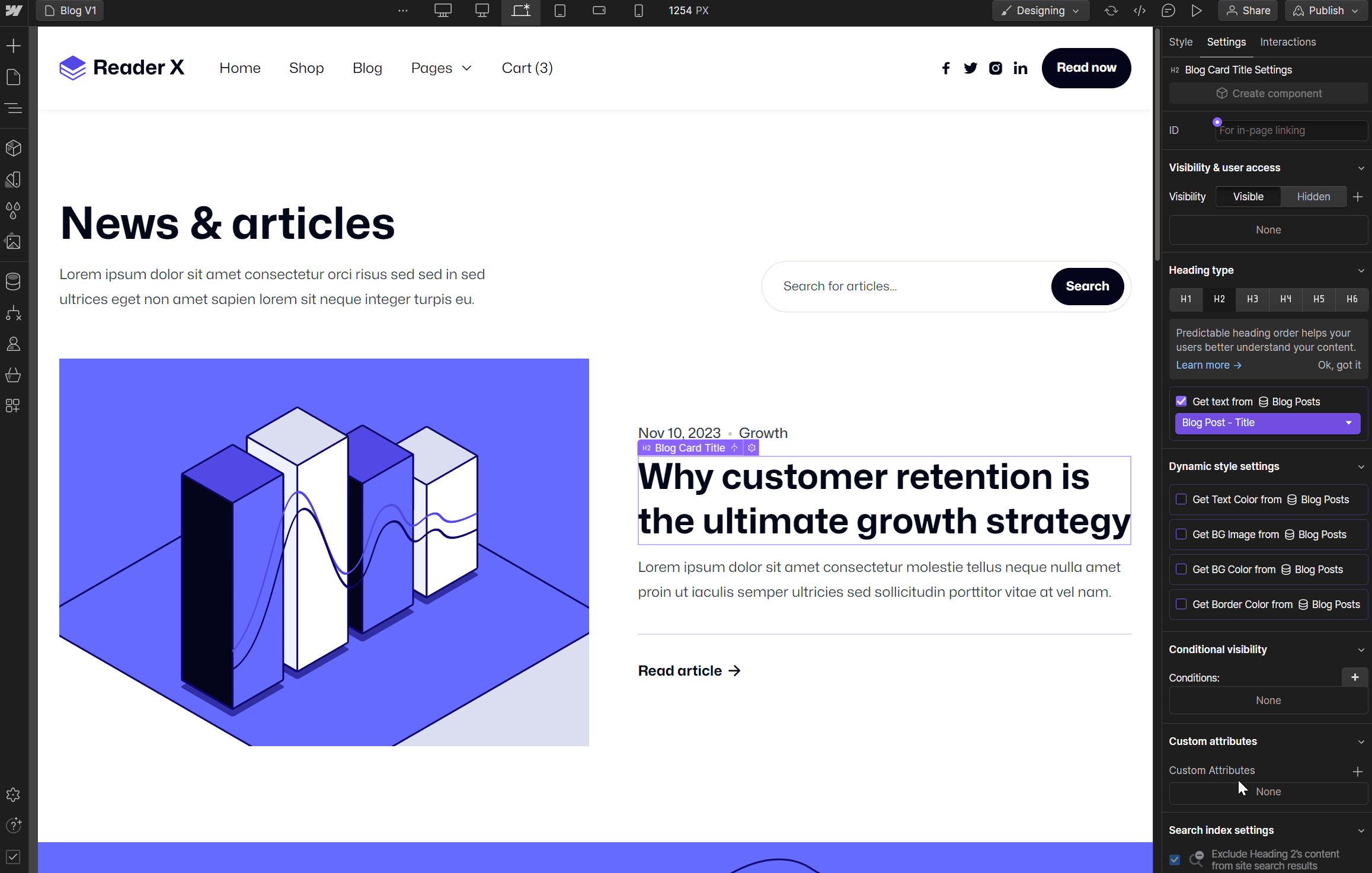 Start Here Cms Dynamic - Reader X Webflow Template