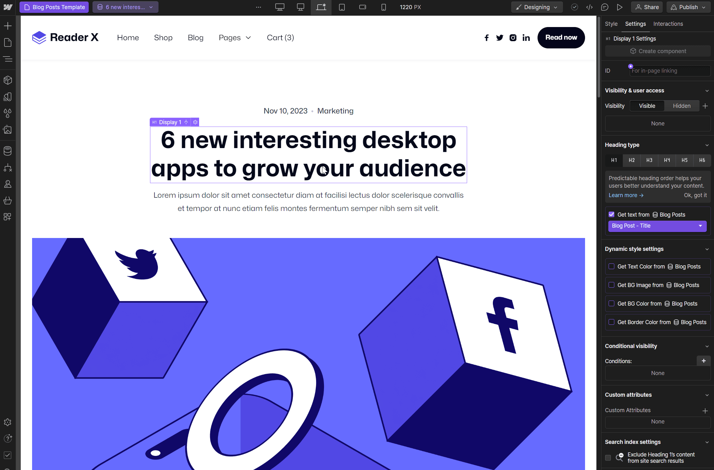 Start Here Cms Post - Reader X Webflow Template