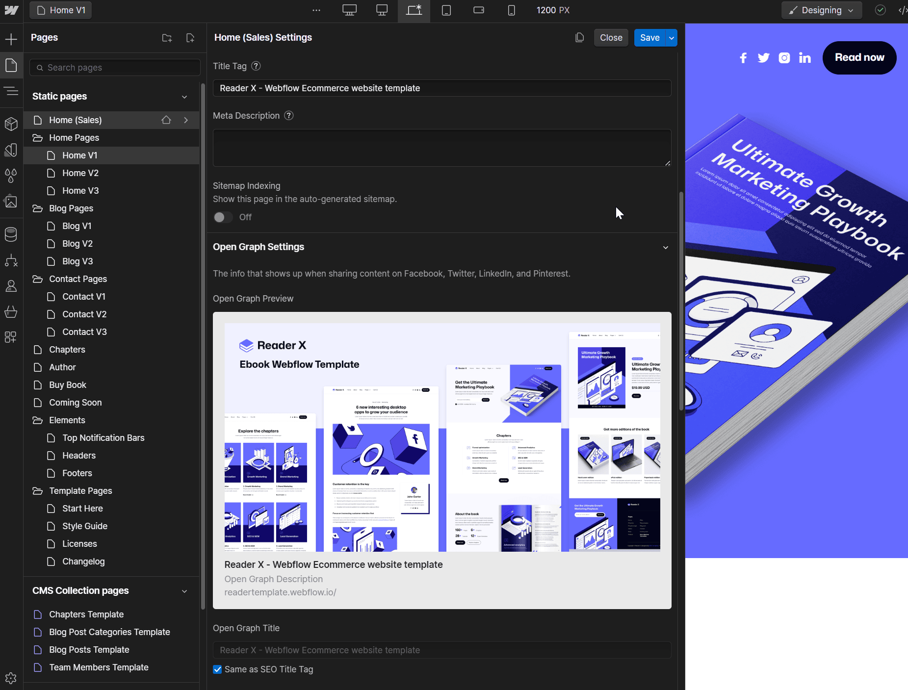 Start Here Meta Title - Reader X Webflow Template