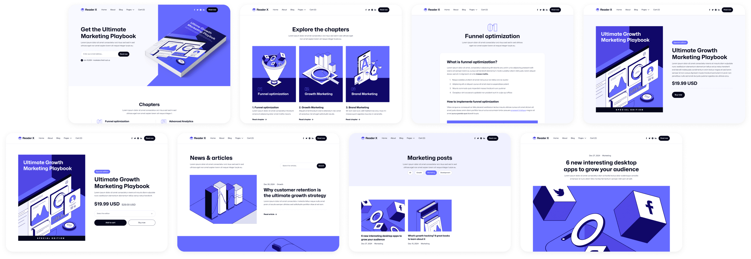 Reader X - Buy On Webflow - Ebook Webflow Template
